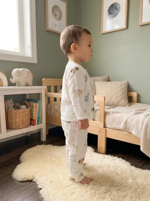 White_Muslin_Relaxed_Fit_Animal_Print_Night_Suit_For_Babies
