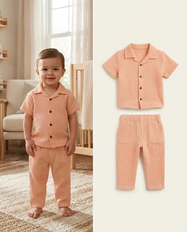 Peach_Cotton_Relaxed_Fit_Co_Ord_Set_For_Babies