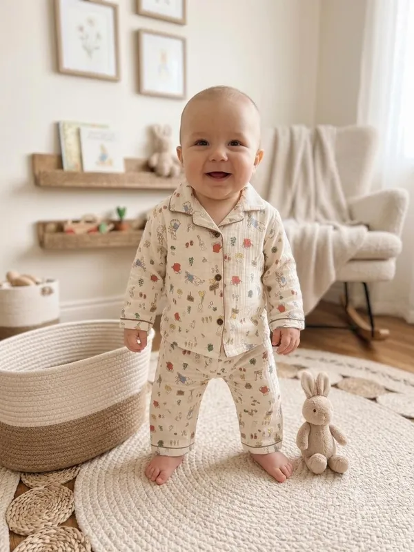 Cream_Muslin_Relaxed_Fit_Printed_Night_Suit_For_Babies