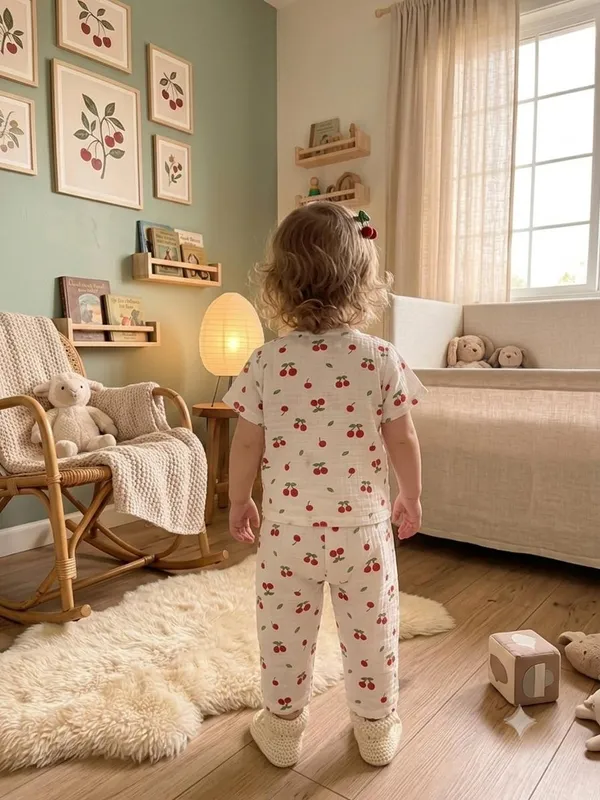 Cream_Muslin_Relaxed_Fit_Cherry_Print_Night_Suit_For_Babies