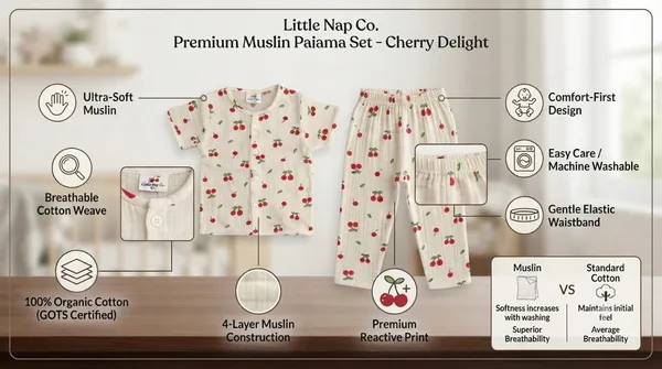 Cream_Muslin_Relaxed_Fit_Cherry_Print_Night_Suit_For_Babies
