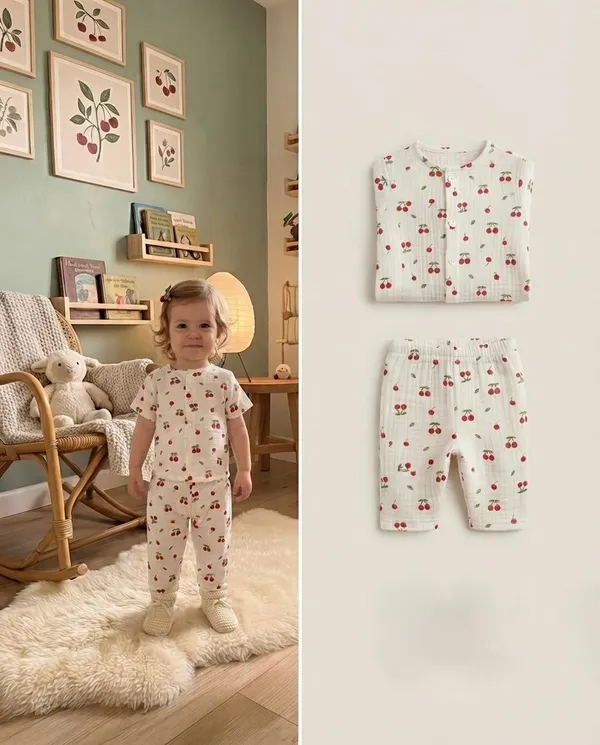 Cream_Muslin_Relaxed_Fit_Cherry_Print_Night_Suit_For_Babies
