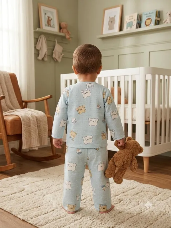 Light_Blue_Muslin_Relaxed_Fit_Teddy_Print_Night_Suit_For_Babies