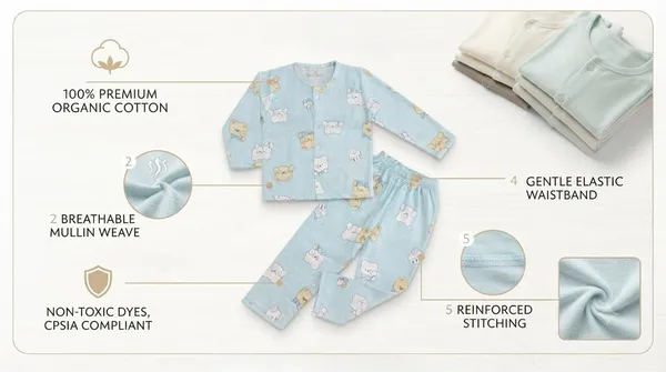 Light_Blue_Muslin_Relaxed_Fit_Teddy_Print_Night_Suit_For_Babies