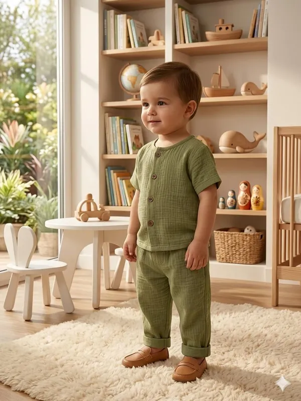Olive_Green_Cotton_Relaxed_Fit_Co_Ord_Set_For_Babies