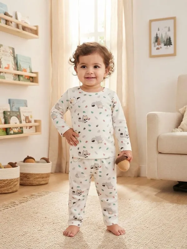White_Bamboo_Animal_Print_Night_Suit_For_Babies
