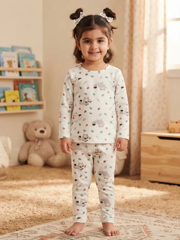 White_Bamboo_Animal_Print_Night_Suit_For_Kids