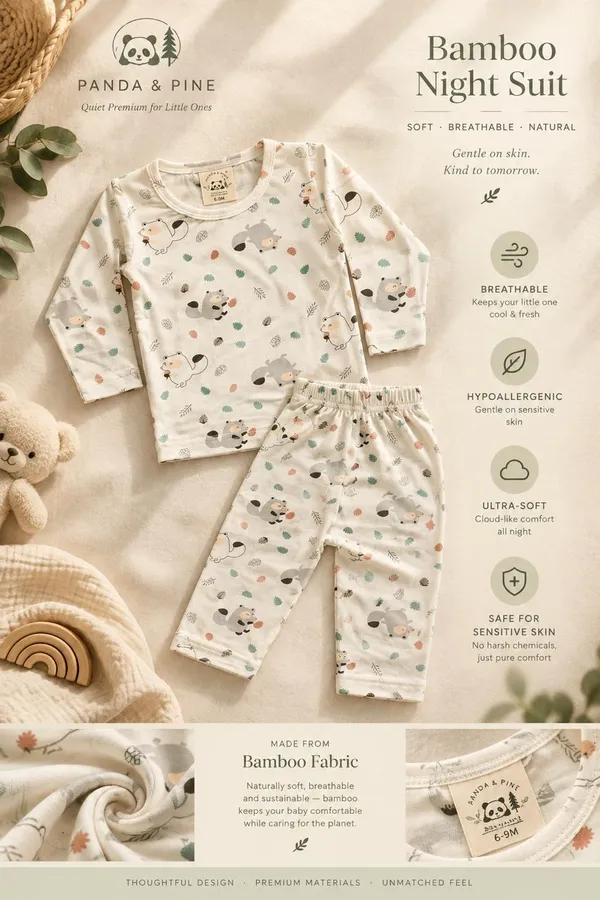 White_Bamboo_Animal_Print_Night_Suit_For_Kids