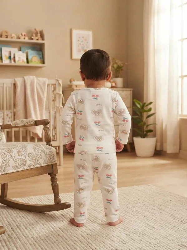White_Bamboo_Bear_Print_Night_Suit_For_Babies