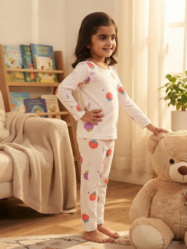 White_Bamboo_Berry_Print_Night_Suit_For_Kids