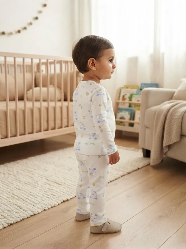 White_Bamboo_Bunny_Print_Night_Suit_For_Babies