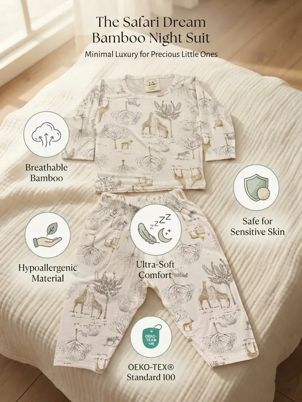 White_Bamboo_Jungle_Print_Night_Suit_For_Babies