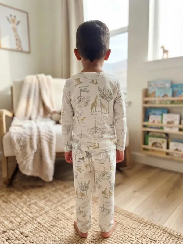 White_Bamboo_Jungle_Print_Night_Suit_For_Kids