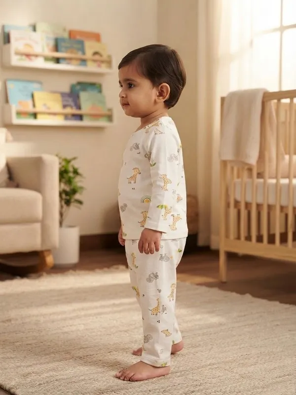 White_Bamboo_Small_Animal_Print_Night_Suit_For_Babies