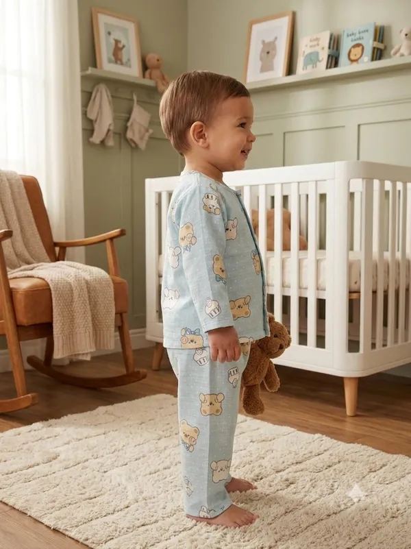Light_Blue_Muslin_Relaxed_Fit_Teddy_Print_Night_Suit_For_Babies