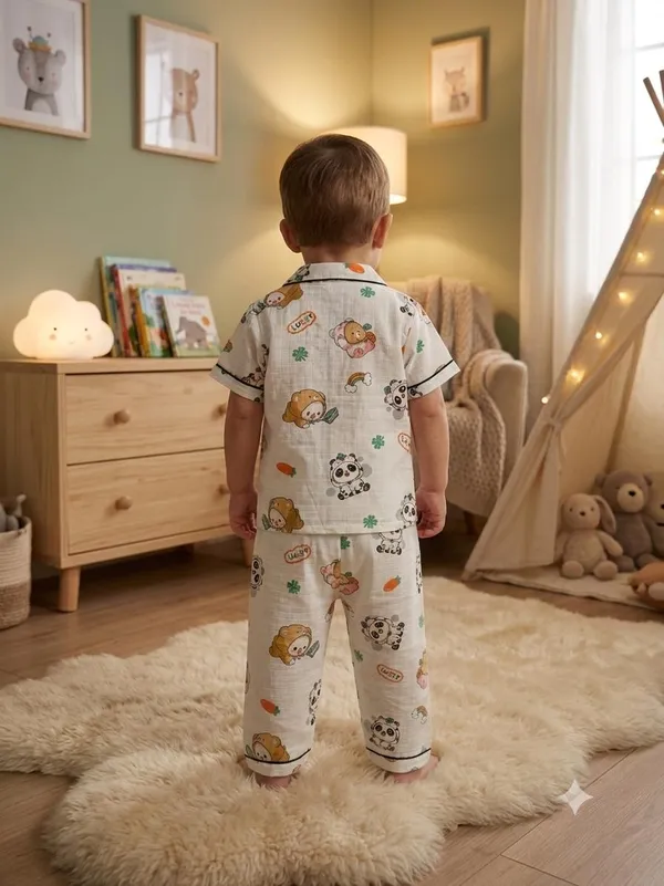 Cream_Muslin_Relaxed_Fit_Character_Print_Night_Suit_For_Babies