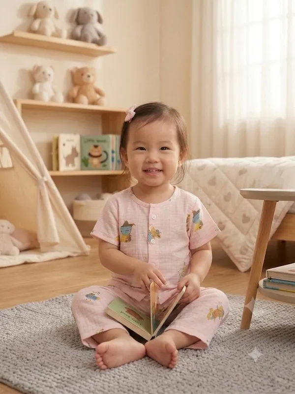 Pink_Muslin_Relaxed_Fit_Character_Print_Night_Suit_For_Babies
