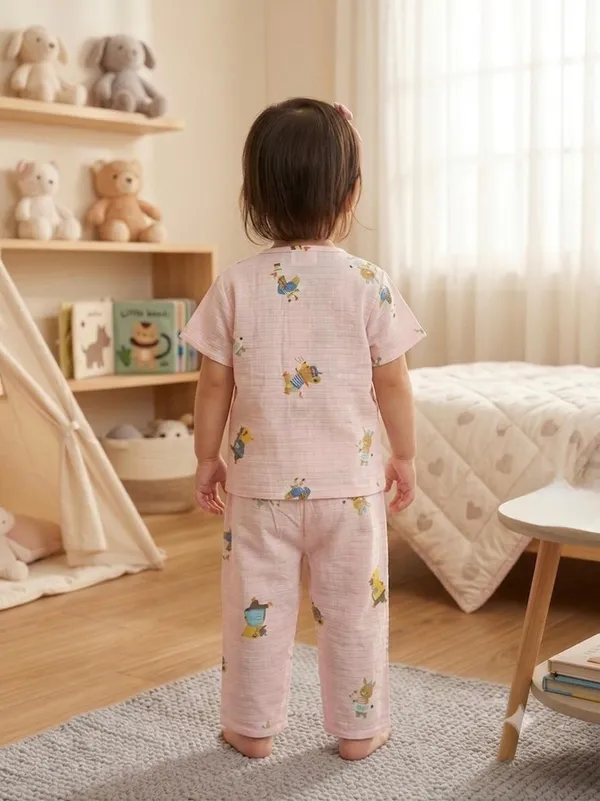 Pink_Muslin_Relaxed_Fit_Character_Print_Night_Suit_For_Babies