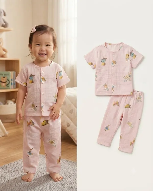 Pink_Muslin_Relaxed_Fit_Character_Print_Night_Suit_For_Babies