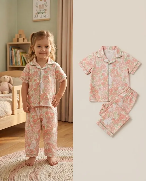 Pink_Cotton_Relaxed_Fit_Floral_Printed_Night_Suit_For_Kids