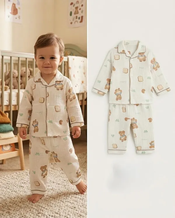 Cream_Muslin_Relaxed_Fit_Teddy_Floral_Print_Night_Suit_For_Babies