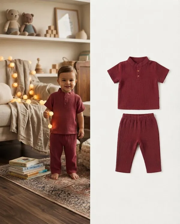 Maroon_Cotton_Relaxed_Fit_Co_Ord_Set_For_Babies