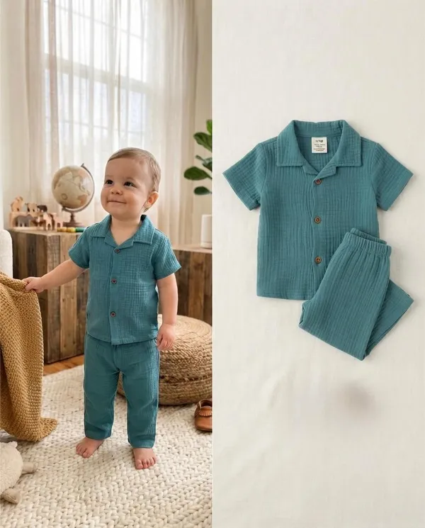Teal_Cotton_Relaxed_Fit_Co_Ord_Set_For_Babies
