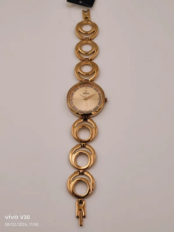 Eera_Gold-Tone_Round_Dial_Linked_Bracelet_Watch