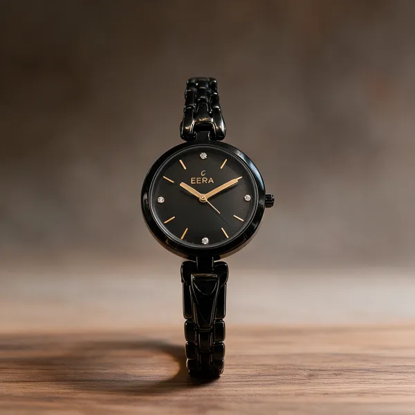 Eera_Black_Analog_Metal_Bracelet_Watch