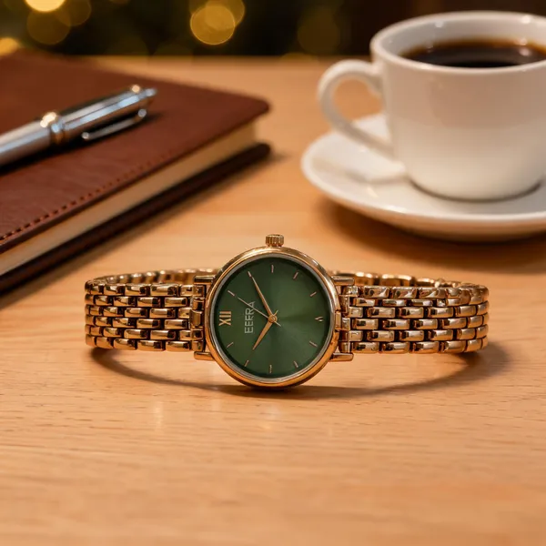 Eera_Gold_Tone_Green_Dial_Analog_Bracelet_Watch