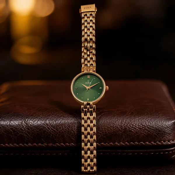 Eera_Gold_Tone_Green_Dial_Analog_Bracelet_Watch