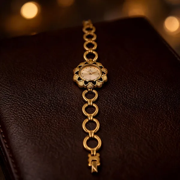 Eera_Gold_Tone_Floral_Dial_Bracelet_Watch_For_Women