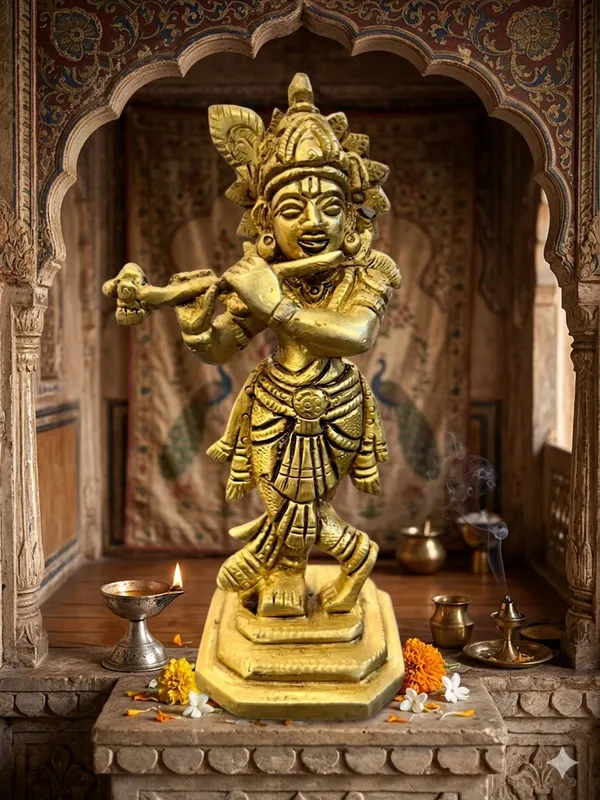 Gold-Tone_Krishna_Idol_Figurine