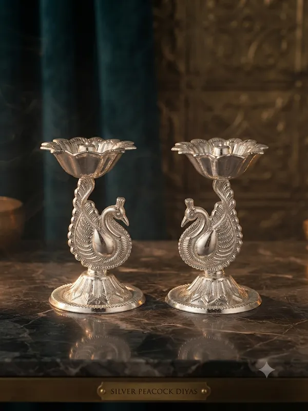 Pure_German_Silver_Peacock_Diya_-_Pack_of_2
