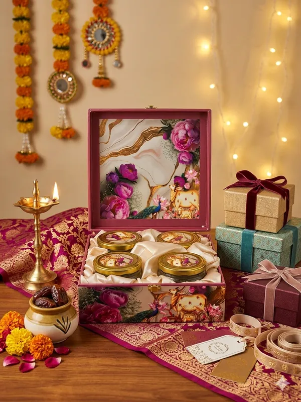 Glass_Floral_Print_Storage_Jars_With_Gold_Lids