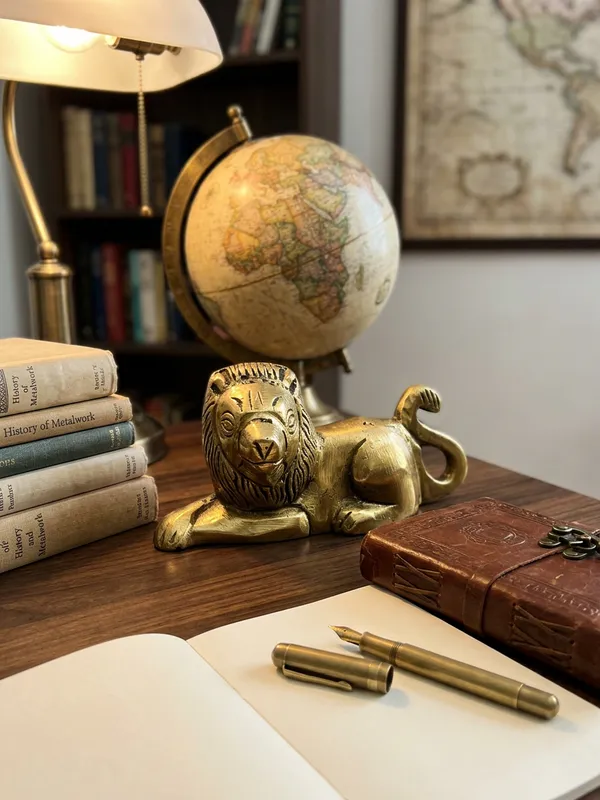 Gold_Finish_Resting_Lion_Decorative_Showpiece