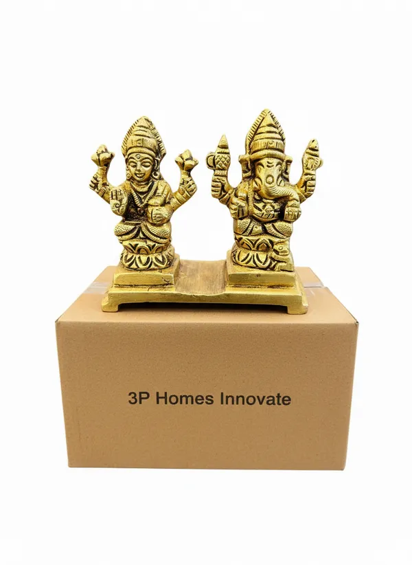 Gold_Tone_Lakshmi_Ganesha_Decorative_Idol_Set