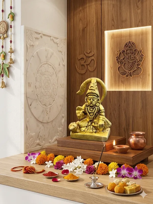 Gold_Tone_Hanuman_Idol_for_Home_Temple