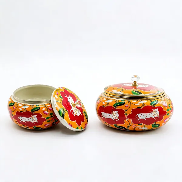 Metal_Decorative_Floral_Round_Lidded_Container_Jar_-_Pack_of_2