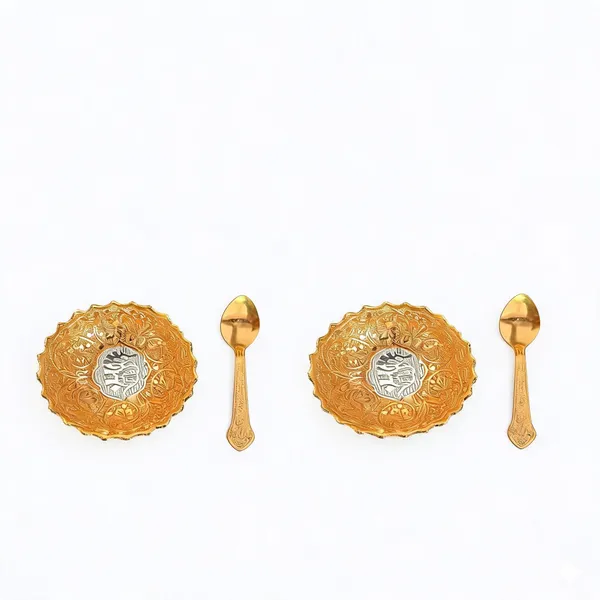 German_Silver_Gold_Silver_Plated_Bowl_Set_In_Velvet_Box_-_Pack_of_2