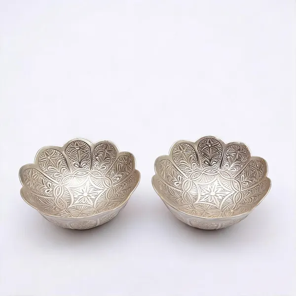 German_Silver_Festive_Lotus_Silver_Plated_Bowl_Set_Of_2_-_Pack_of_2