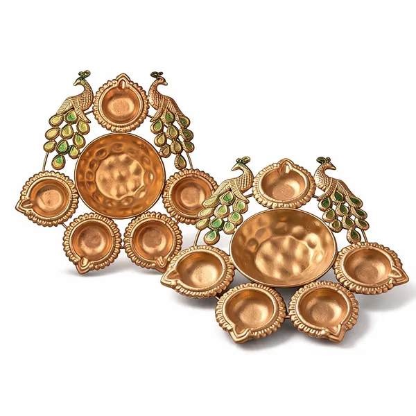 Metal_Festive_Peacock_Urli_Diya_-_Pack_of_2
