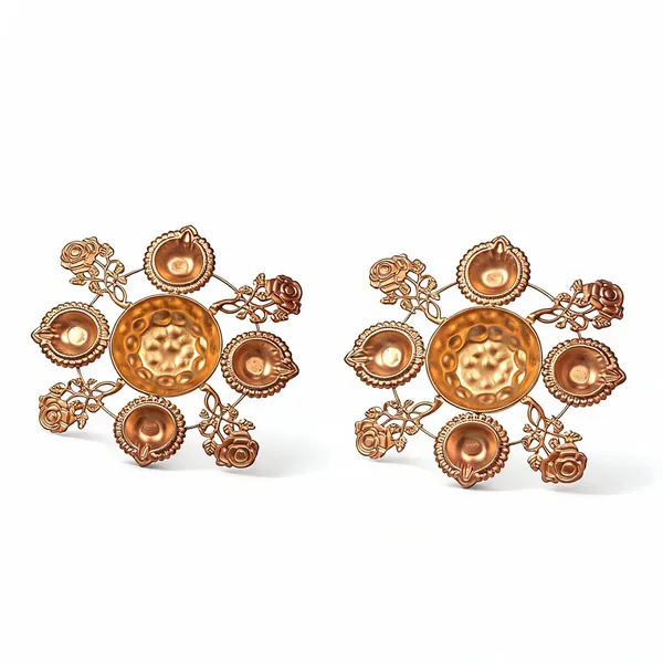 Metal_Festive_Rose_Design_Urli_Diya_-_Pack_of_2