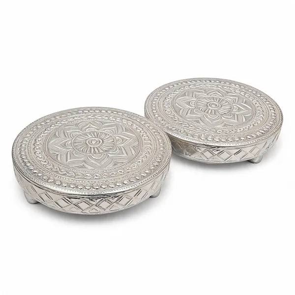 Wood_Traditional_Silver_Plated_Round_Chowki_-_Pack_of_2