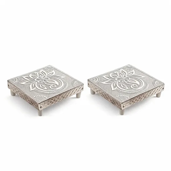 Wood_Traditional_Silver_Plated_Square_Chowki_-_Pack_of_2
