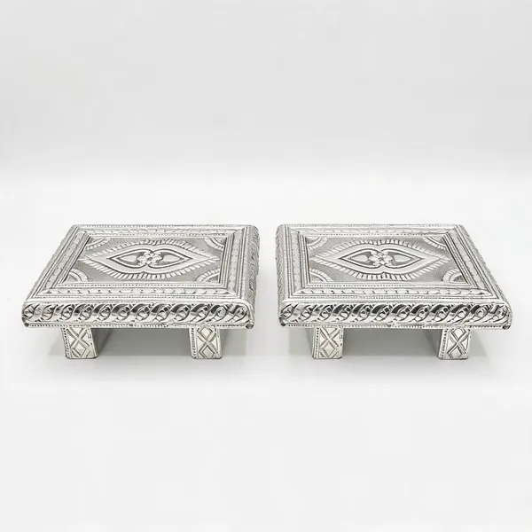 Wood_Silver_Plated_Rectangle_Pooja_Chowki_-_Pack_of_2