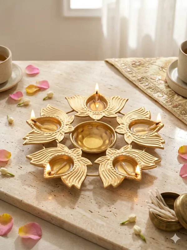 Gold_Finish_Lotus_Diya_Wall_Hanging