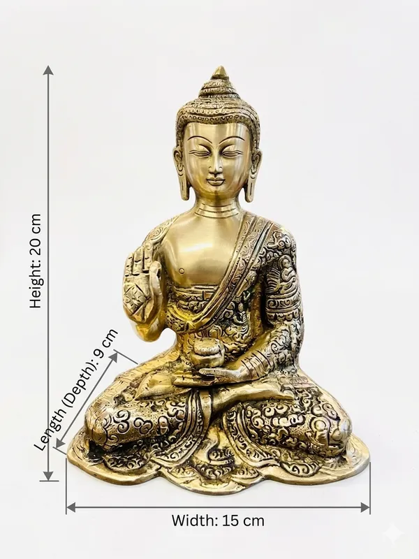 Gold_Tone_Ornate_Seated_Buddha_Figurine