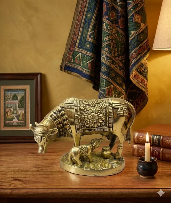 Gold_Tone_Traditional_Cow_And_Calf_Figurine_Gift_Set