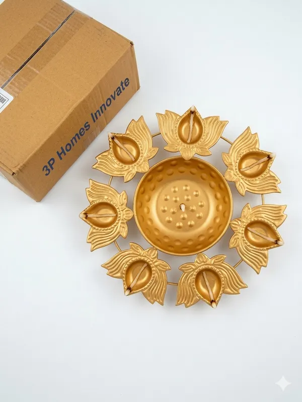 Gold_Tone_Lotus_Diya_Decorative_Thali